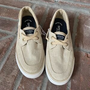 NEW Sperry Boat Shoes Size 5.5  Canvas Sparkle Coastal Comfort